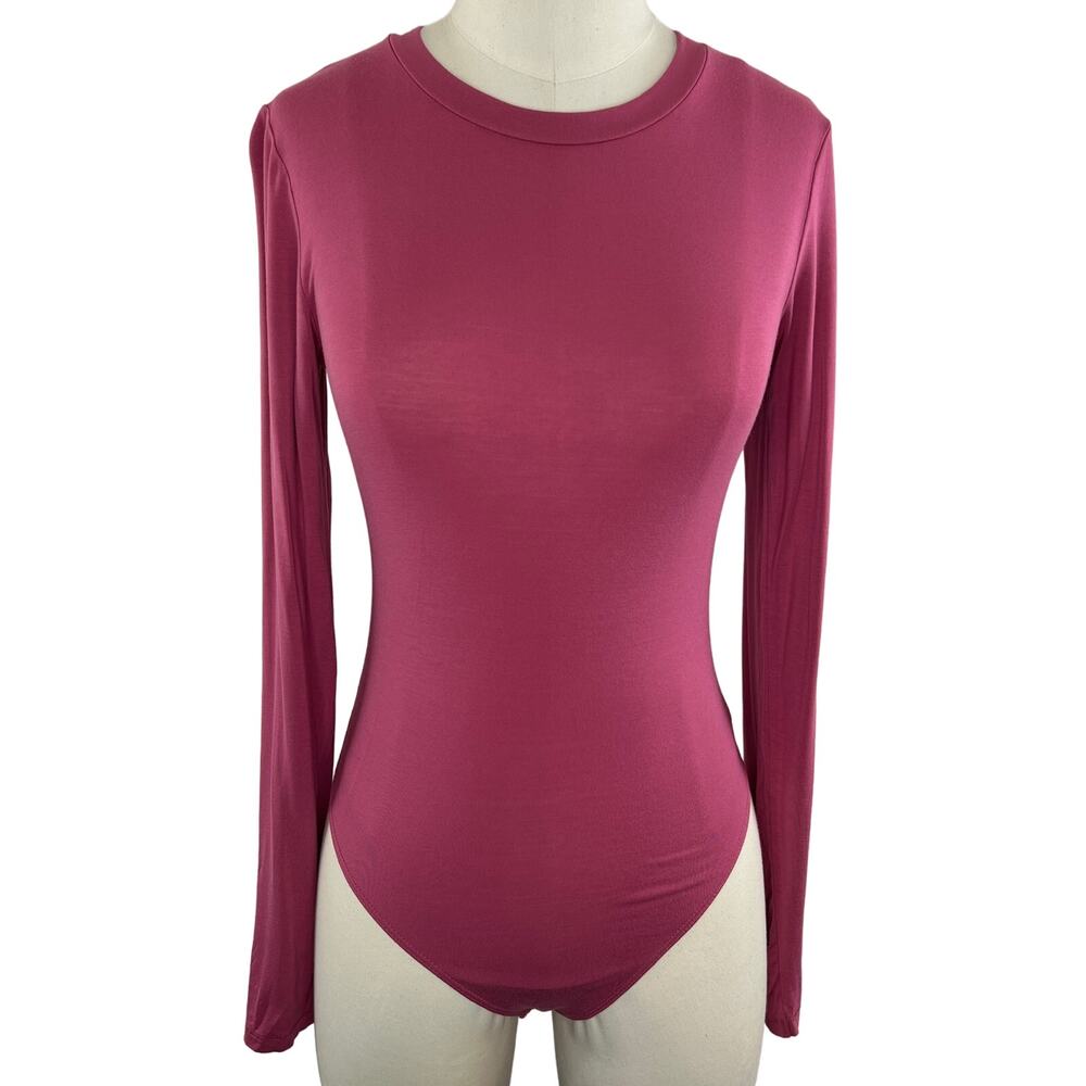 Aritzia Wilfred Somer Pink Long Sleeve Crewneck Bodysuit Size M Medium
